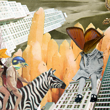 Prints de colagens digitais impressas, papel off-set 240g. Pati Peccin