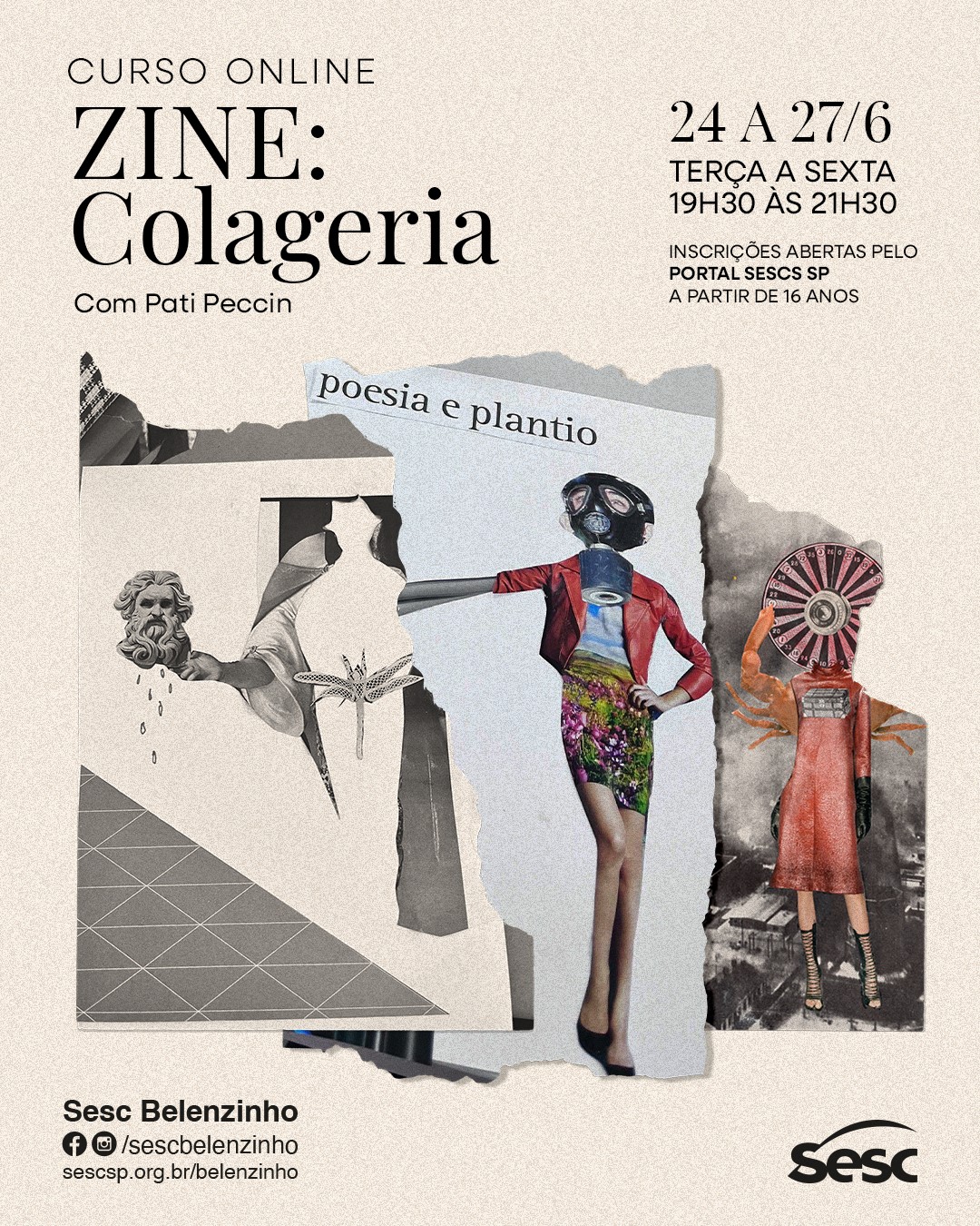 Colagem de Pati Peccin cartaz Zine Colageria